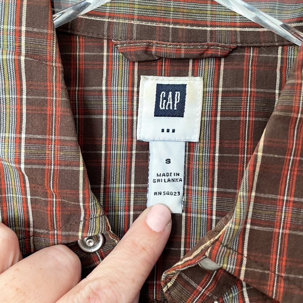 Vintage y2k Gap Plaid Western Shirt Sz S - Picture 5 of 5